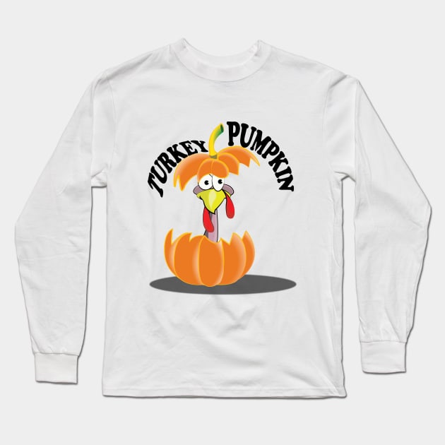 Funny Thanksgiving Turkey Pumpkin Holiday Dinner gift Long Sleeve T-Shirt by ArticArtac